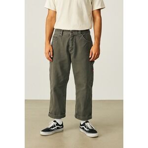 Vintage Dickies Carpenter Work Pants Mens 40x26 Gray Utility Double Knee USA